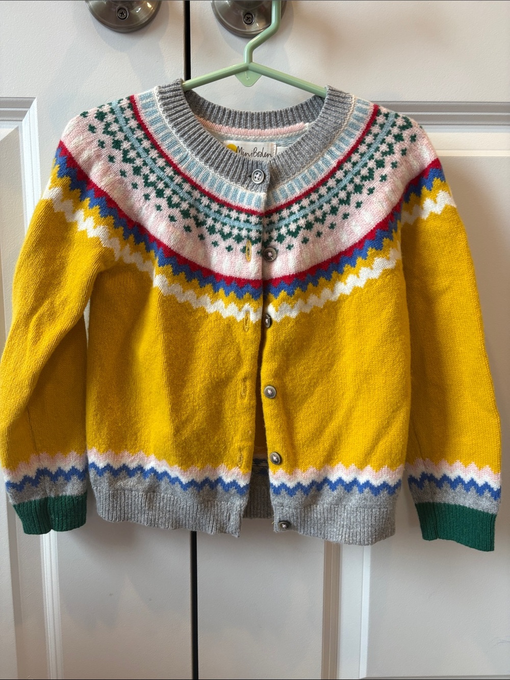Kids Yellow Patterned Cardigan